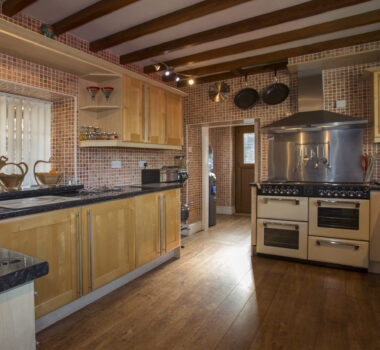 A fitted kitchen in a farmhouse in Yorkshire in northeast England.